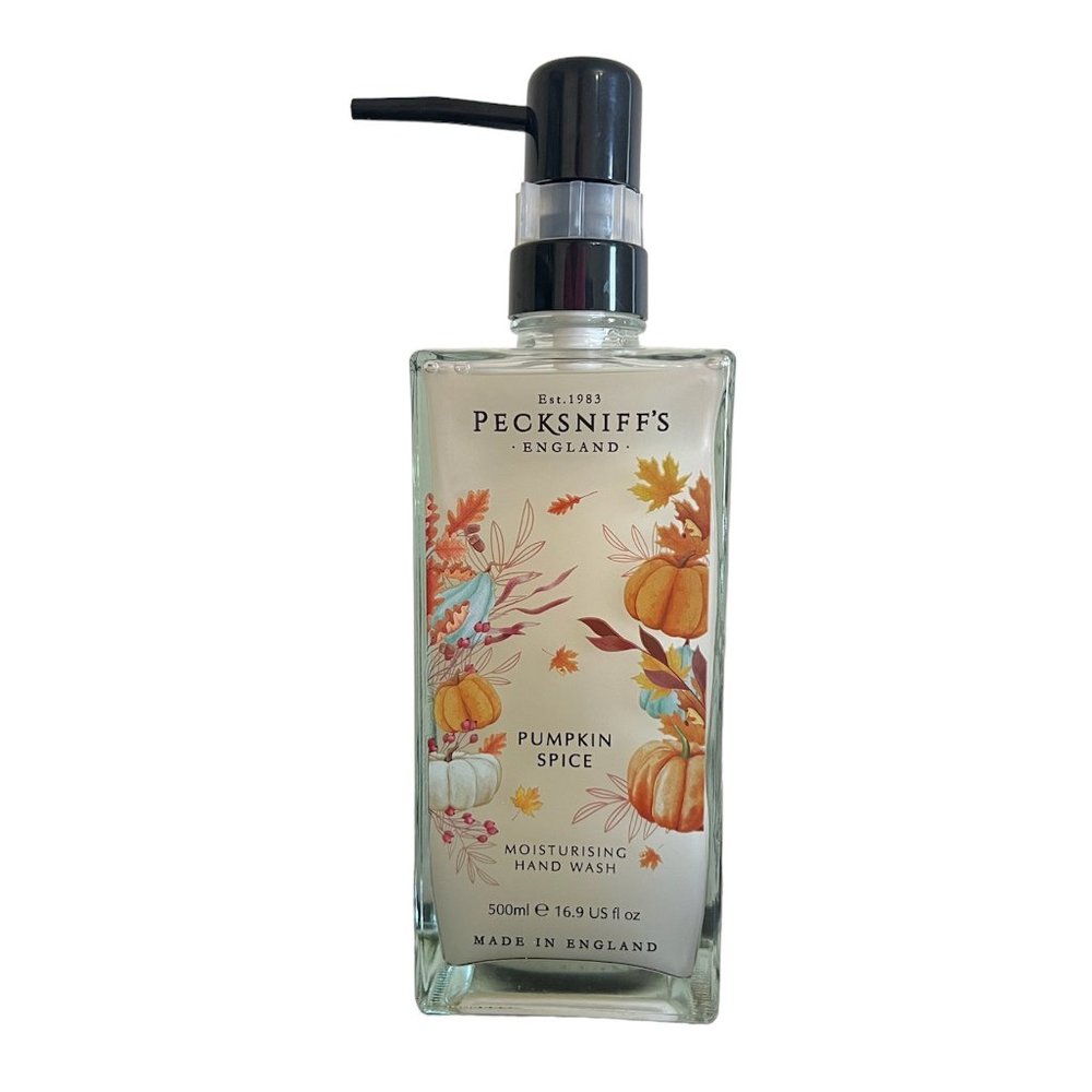 NEW Pecksniffs Pumpkin Spice Moisturizing Hand Wash Glass Bottle - 16.9 fl oz